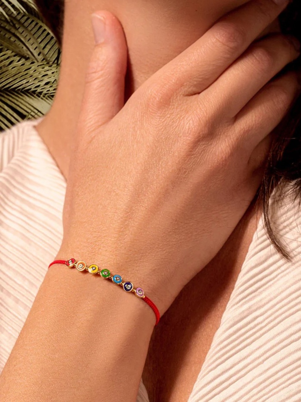 Karma and Luck Gold Plated Chakra Red String Bracelet